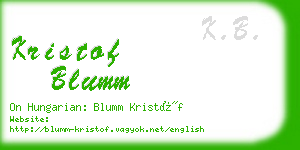 kristof blumm business card